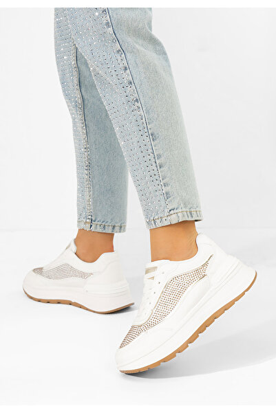 B T Shoes Teniși dama Dalyana albi