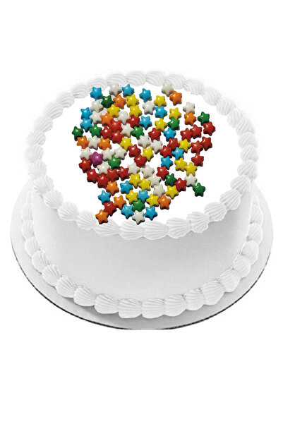 Cooler Karışık Renkli Yıldız Draje Pasta Cupcake Süsü 30 gr Pakette Gelecek