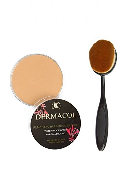 KAİZEN Dermacol Porselen Kapatıcı Fondöten Ve Fırça Seri 3 Esmer Bronz