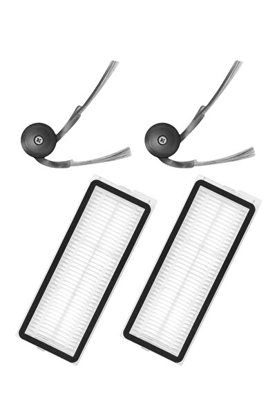 ROPALDE Roborock Qrevo C Robot Vacuum Cleaner Compatible 2Pcs Hepa Filter - 2Pcs Side Brush Spare Parts Set