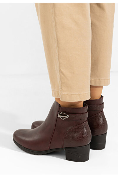 B T Shoes Ghete cu toc Doviera grena