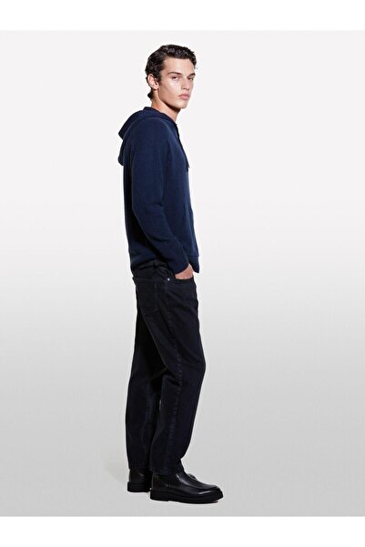 Sisley Світшот з капюшоном і кишенями-кенгуру з бавовняною сумішшю Чоловічий світло-синій світшот - 324A1QPSS200Q