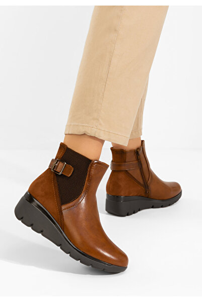 B T Shoes μποτακια πλατφορμεσ Ritama καφε