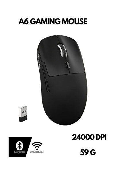 ATAsoft ELEKTRONİK Since 2021 Freewolf A6 Kablosuz Oyuncu Mouse PAW3311 1000 Hz 24000 DPI Profesyonel Bluetooth Üç Modlu Bağlantı