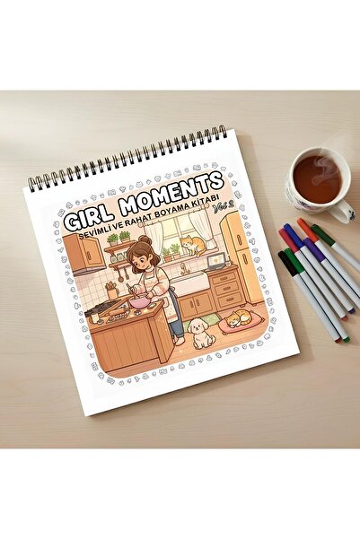 M&H Coloring Girl Moments Vol 2 - 21x21 cm Boyama Kitabı, Çocuk ve Yetişkinle...