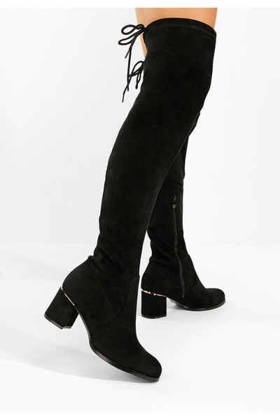 B T Shoes Cizme lungi peste genunchi Anelissa negre