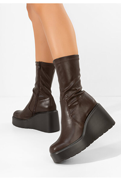 B T Shoes Ghete cu platformă marolin V2 maro