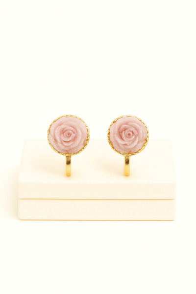 MakeWell Compression Children's Earrings with Rose Design for Non-Pierced Ears