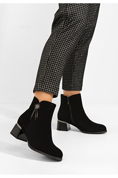 B T Shoes Black Neliora chunky heel ankle boots
