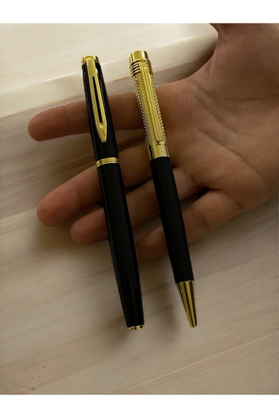 NEW STYLE A luxurious and elegant pen set consisting of a ballpoint pen and a fountain pen, presented in a stylish gift box.