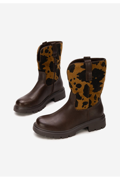 B T Shoes Γυναικεία μποτάκια Ediana καφε