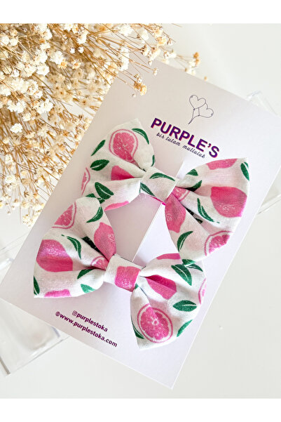 PURPLE'S BİR TUTAM MUTLULUK مشبك شعر من الكتان على شكل فيونكة للفتيات مكون من...