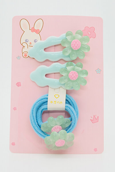 MakeWell Flower Design Rubber Band and Side Buckle Set for Children