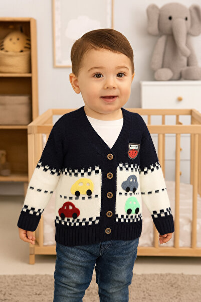 babynow BabyNova Arabalı Triko bebek Hırka