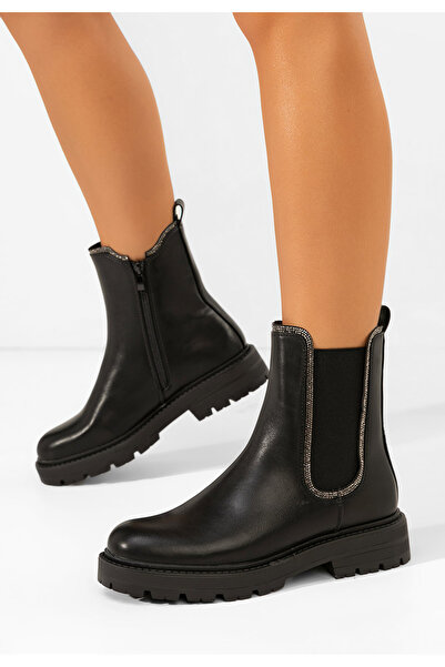 B T Shoes Ghete chelsea dama Brisaya negre