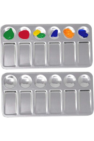 Generic لوحة مزج الطلاء المعدنية المستطيلة احترافية للحرف اليدوية