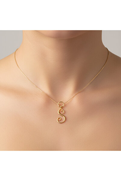 TabiTela 8 ayar altın kolye ucu Harf S GM6205 0.5 gr