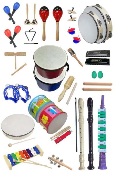 Hype Store Örf Aletleri Seti Overmuch Paket-2 Marakas Zil Üçgen Ksilofon Melo...