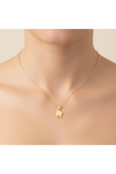 TabiTela 14 ayar altın kolye ucu koyun GM2461 0.5 gr