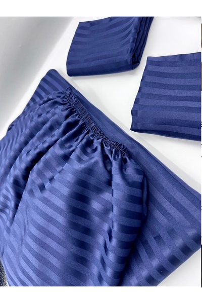 Demya Home 100% Cotton Satin Double Elastic Fitted Sheet and Pillowcase with Cover (1St Layer) Class Domestic Production)