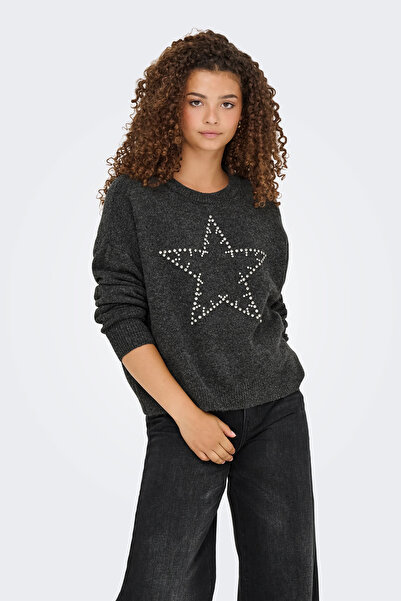 ONLY Onlrenata Wool Blend Regular Fit Star Pattern Sweater Sweater 15353062