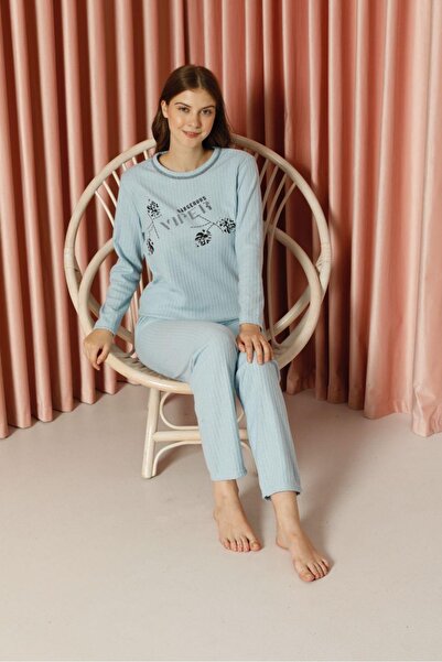 FORVENS Interlock Crew Neck Long Sleeve Women's Pajama Set