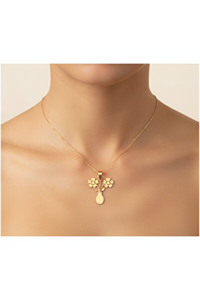 TabiTela 14 ayar altın kolye ucu çiçek GM3781 0.5 gr