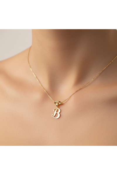 TabiTela 8 ayar altın kolye ucu Harf B GM9459 0.5 gr