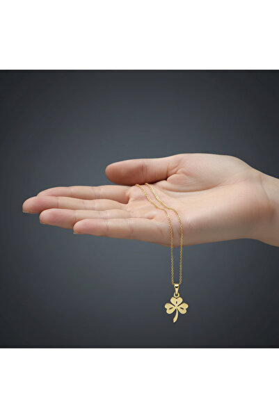 TabiTela 8 ayar altın kolye ucu yonca GM6546 0.5 gr