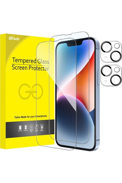 JETech واقي شاشة بتغطية كاملة لهاتف iPhone 14 Plus مقاس 6.7 بوصة مع عدسة الكا...