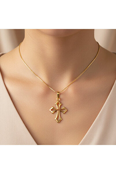 TabiTela 8 ayar altın kolye ucu haç GM4225 0.5 gr