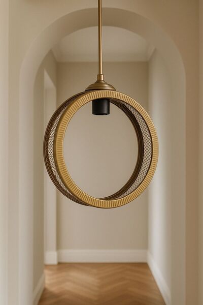 afralya home Yuvarlak Gold Sarkıt Avize Modern Avize ( Duy dahil)