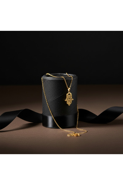 TabiTela 8 ayar altın kolye ucu Hamsa / Fatma’nın Eli GM9388 0.5 gr