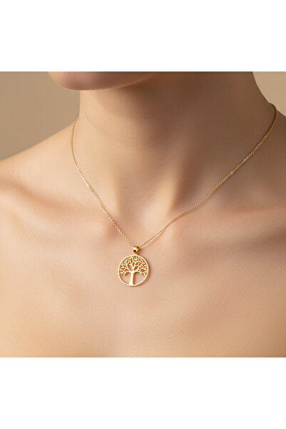 TabiTela 8 ayar altın kolye ucu ağaç GM8304 0.5 gr