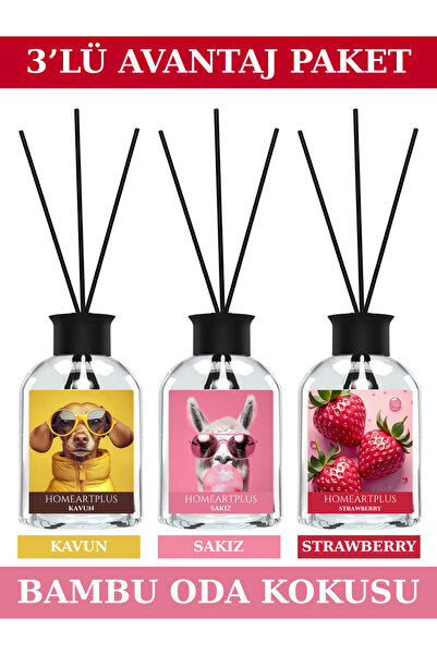 homeartplus Kavun , sakız , Çilek Çubuklu Oda Kokusu Esansiyel Uçucu Yağ 50 m...