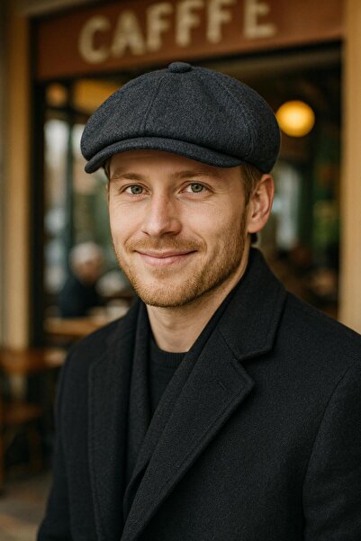 MARBERRY قبعة رجالية من صوف الكشمير المدخن