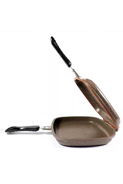 ABAREEK The Daisini double grill pan is a non-stick pan designed for grilling, frying, and roasting (40cm).