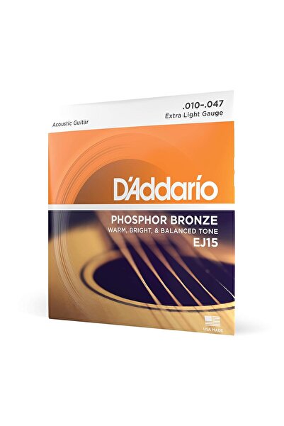 Hype Store مجموعة أوتار الجيتار الصوتي D'Addario Ej15، برونز الفوسفور، إكسترا...