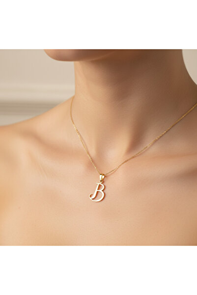 TabiTela 8 ayar altın kolye ucu Harf B GM9444 0.5 gr