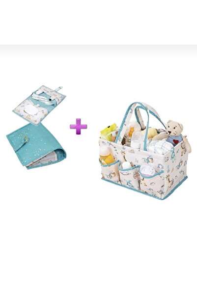 A&A مجموعة من قطعتين من منظم حقيبة العناية بالطفل وحفاضاته