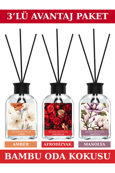 homeartplus Manolya , Amber , Afr0dizyak Çubuklu Oda Kokusu Esansiyel Uçucu Y...