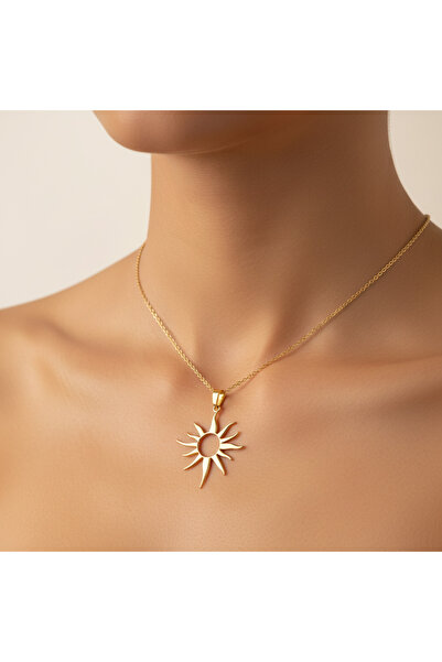 TabiTela 8 ayar altın kolye ucu güneş GM8175 0.5 gr