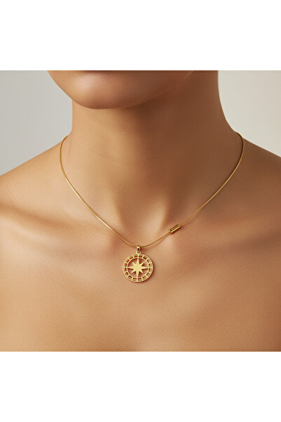 TabiTela 14 ayar altın kolye ucu pusula GM6556 0.5 gr