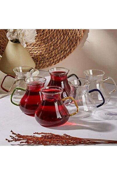 Hype Store Ehl-i Keyf Luster Renkli 6'lı Çay Bardağı Seti 200 ml