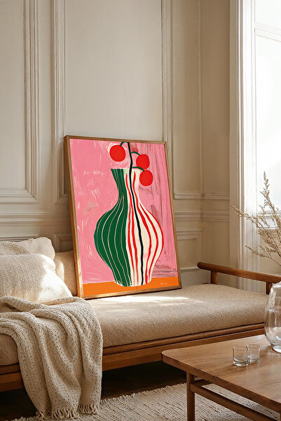 Dekorsiahome Tek Parça Ahşap Çerçeveli Oturma Odası Salon Mutfak Tablosu TK1814