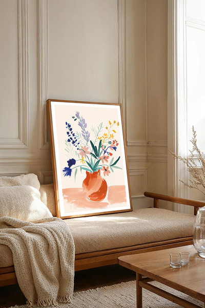 Dekorsiahome Tek Parça Ahşap Çerçeveli Oturma Odası Salon Mutfak Tablosu TK1816