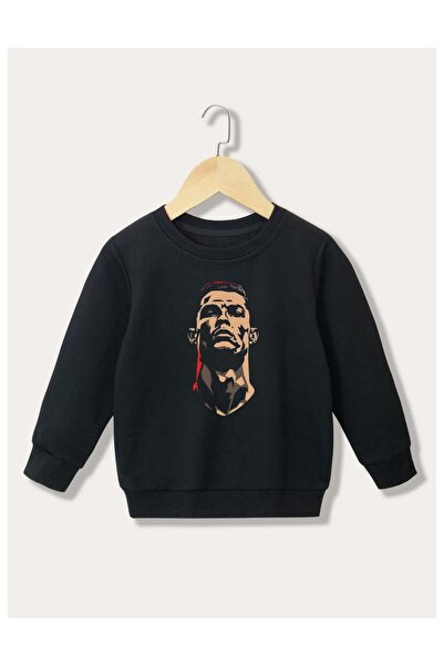 JoneBase سويت شيرت بتصميم رونالدو كيدز مطبوع برقبة دائرية من القطن