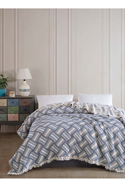 Çulha غطاء سرير مزدوج من قماش الموسلين المبطن، مصنوع من القطن بنسبة 100%، من ...