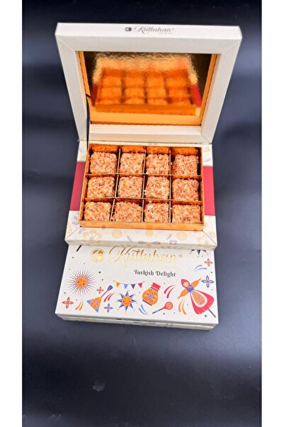 Kutluhan SUSAMLI TAHİNLİ FINDIKLI BAKLAVA LOKUM Hediyelik Kutuda, Türk Lokum, 350 gr