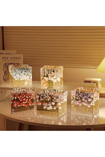 Innovium DIY Rose Cube Lamp 10x10x10 cm – LED, Infinity Mirror Effect, Battery Included
